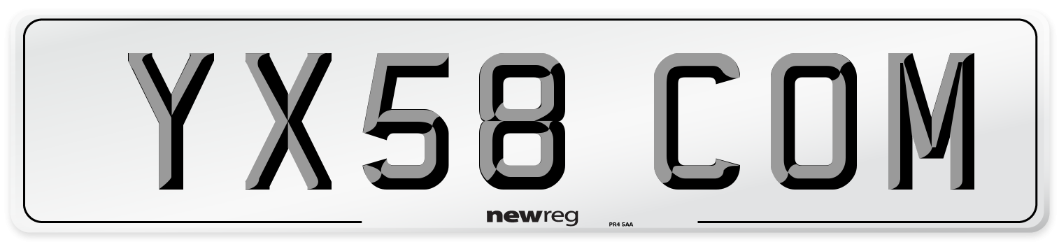 YX58 COM Number Plate from New Reg